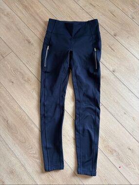 Athleta Black High-Waist Zipper Pocket Leggings